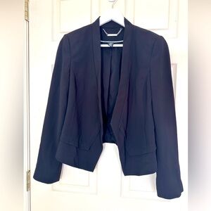 White House Black Market Black Blazer Size 8 Open Front Excellent Condition
